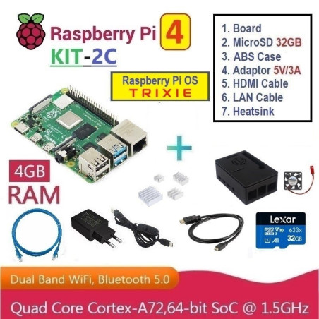 KIT-2C  Raspberry Pi 4 (4GB RAM) - Complete SET